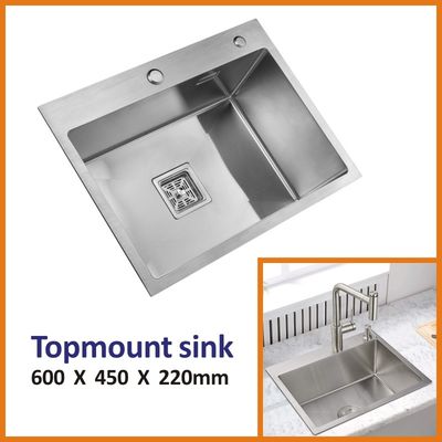 18 Gauge Flush Mount Stainless Steel Kitchen Sink 33x22