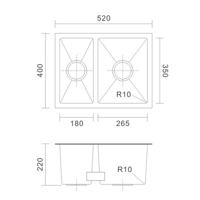 21 x 16 Undermount Stainless Steel Kitchen Sink 16 Gauge