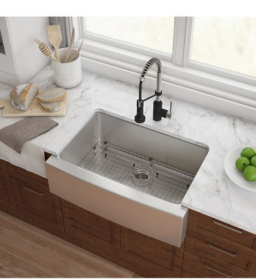 16 Gauge Brushed 31 Inch Undermount Apron Kitchen Sink Double Bowl 80x54