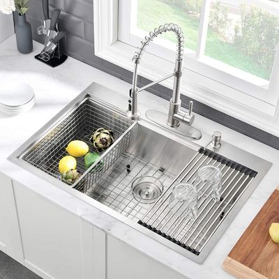 Topmount Stainless Steel Single Bowl Undermount Apron Kitchen Sink 84x56