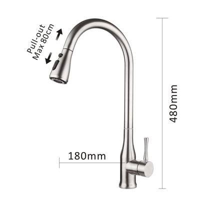 360 Swivel Deck Mounted Silver Kitchen Faucets Tap Hot Cold Mixer Single Handle