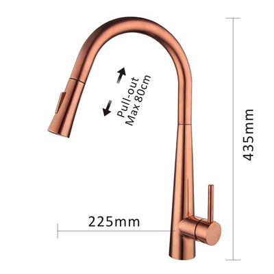 Stainless Steel Copper Pull Out Kitchen Sink Faucet