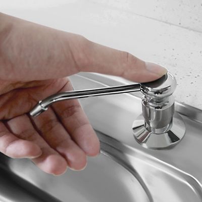 320ml Kitchen Brass Dish Soap Dispenser Pe Bottle Copper Indenter