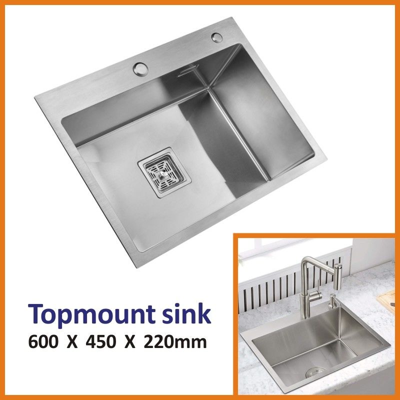 18 Gauge Flush Mount Stainless Steel Kitchen Sink 33x22