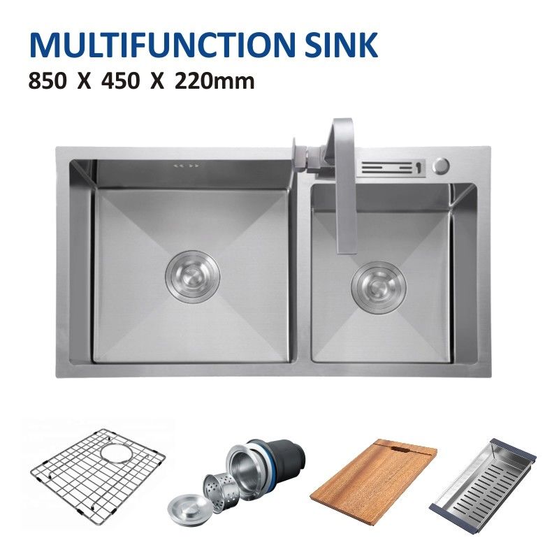 Knife Holder Farmhouse Multifunction Sink 33' Topmount 16 Gauge White 85x45